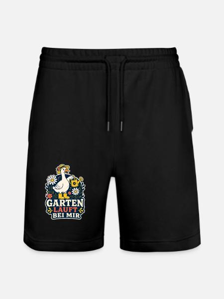 Garten läuft bei mir – Garten-Gans - Stanley/Stella Unisex Bio Joggingshorts Trainer  - Schwarz