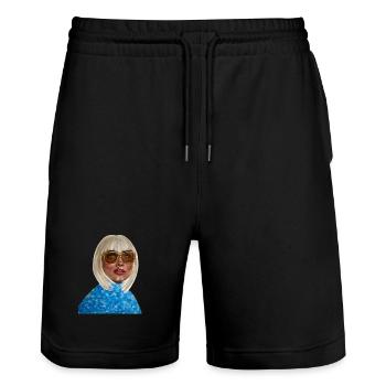 From Queen to Princess - Stanley/Stella Trainer Unisex Organic Jogging Shorts - black - Front - Nik (191cm) & Marisol (170cm)