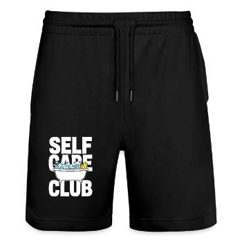 Self Care Club mit Schaumbad und Ente - Stanley/Stella Unisex Bio Joggingshorts Trainer  - Schwarz - Vorne - Nik (191cm) & Marisol (170cm)