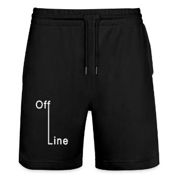 Off Line - Stanley/Stella Trainer Unisex Organic Jogging Shorts - black - Front - Nik (191cm) & Marisol (170cm)