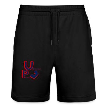 Unlimited Person Chance - Stanley/Stella Unisex Bio Joggingshorts Trainer  - Schwarz - Vorne - Nik (191cm) & Marisol (170cm)