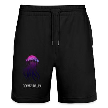 Brille avec le courant, Méduse avec des tentacules, Dire - Short de jogging bio TRAINER Stanley/Stella unisexe - noir - Devant - Nik (191cm) & Marisol (170cm)