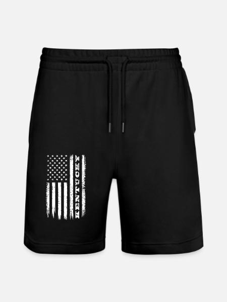 Flag USA Kentucky State Gift - Stanley/Stella Trainer Unisex Organic Jogging Shorts - black