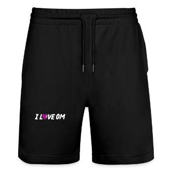 Amour Coeur om Yoga Cool Dictons Amour Écriture - Short de jogging bio TRAINER Stanley/Stella unisexe - noir - Devant - Nik (191cm) & Marisol (170cm)