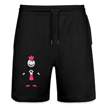 happy_princess - Stanley/Stella Trainer Unisex Organic Jogging Shorts - black - Front - Nik (191cm) & Marisol (170cm)