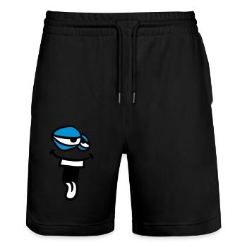 laughing face head monster funny clip art comic c - Stanley/Stella Trainer Unisex Organic Jogging Shorts - black - Front - Nik (191cm) & Marisol (170cm)