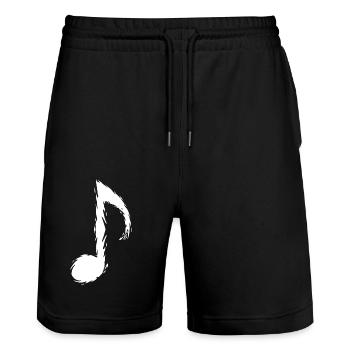 Musiknote Bürste Design Modern Vektor Weiß - Stanley/Stella Unisex Bio Joggingshorts Trainer  - Schwarz - Vorne - Nik (191cm) & Marisol (170cm)