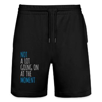 Not much going on - Stanley/Stella Unisex Bio Joggingshorts Trainer  - Schwarz - Vorne - Nik (191cm) & Marisol (170cm)
