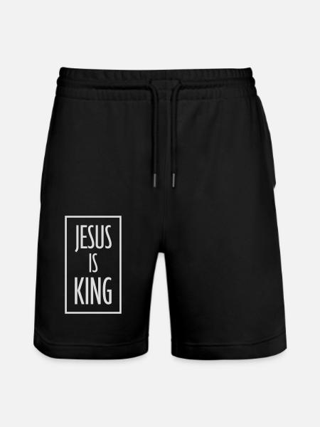 jesus is king quote - Stanley/Stella Trainer Unisex Organic Jogging Shorts - black