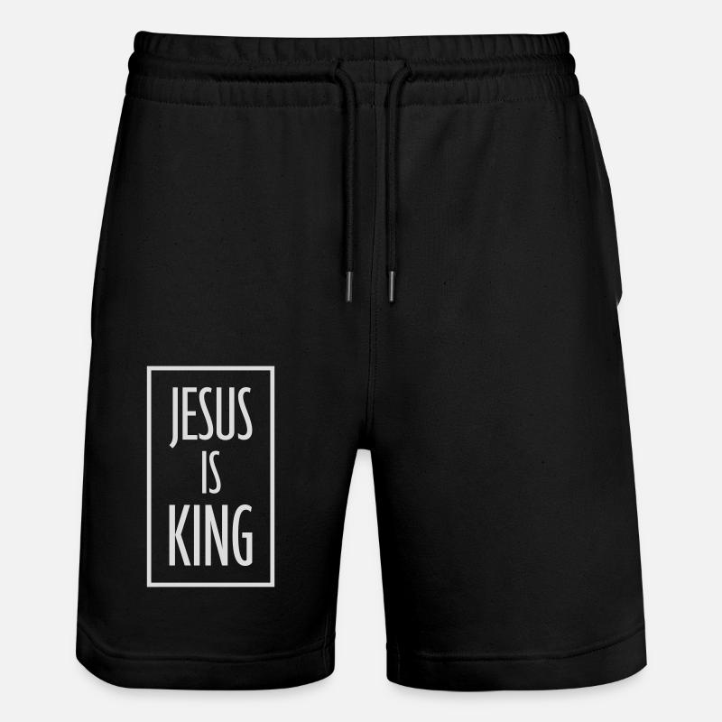 jesus is king quote - Stanley/Stella Trainer Unisex Organic Jogging Shorts - black
