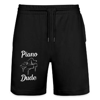 Piano Dude Piano Music Cadeaux pour pianistes - Short de jogging bio TRAINER Stanley/Stella unisexe - noir - Devant - Nik (191cm) & Marisol (170cm)