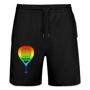 Padel PADEL TENNIS Joueur de padel Raquettes de tennis Padel - Short de jogging bio TRAINER Stanley/Stella unisexe - noir - Devant - Nik (191cm) & Marisol (170cm)