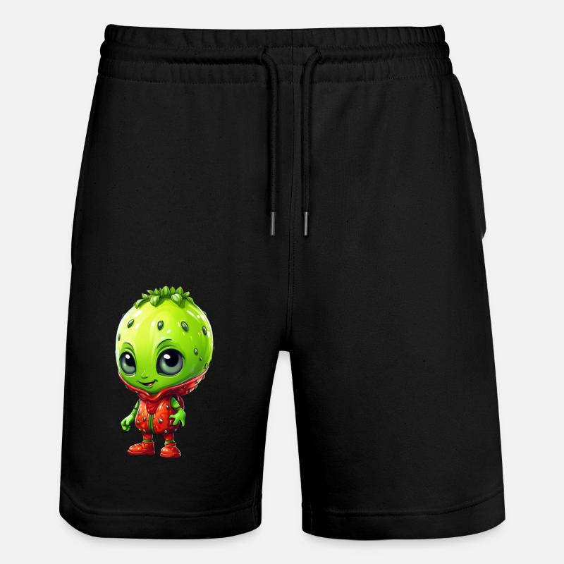Kawaii Alien Strawberry: Extraterrestre mignon - Short de jogging bio TRAINER Stanley/Stella unisexe - noir