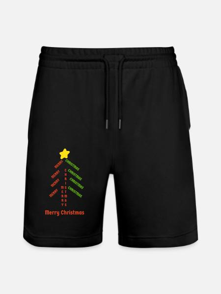 Christmas tree - Stanley/Stella Trainer Unisex Organic Jogging Shorts - black