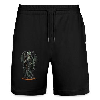 Druids Grim Reaper Tentacle Horror Halloween - Stanley/Stella Trainer Unisex Organic Jogging Shorts - black - Front - Nik (191cm) & Marisol (170cm)