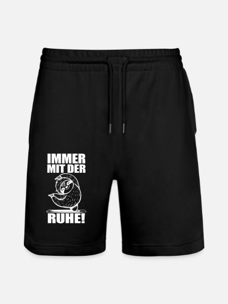 Faultier Fun Spruch - Stanley/Stella Unisex Bio Joggingshorts Trainer  - Schwarz