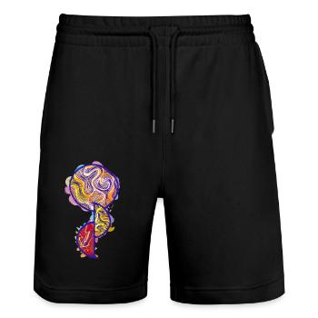 Organ Donation Tattoo Symbol - Stanley/Stella Trainer Unisex Organic Jogging Shorts - black - Front - Nik (191cm) & Marisol (170cm)