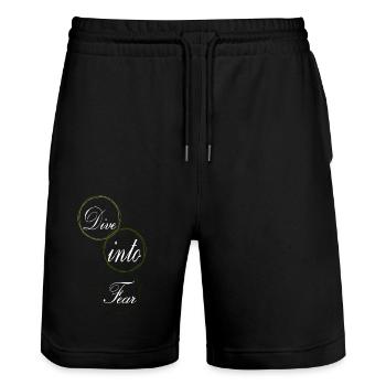 Inner Courage Happy Bungee Jumping Community - Stanley/Stella Trainer Unisex Organic Jogging Shorts - black - Front - Nik (191cm) & Marisol (170cm)
