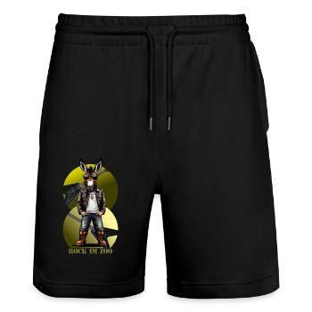 Âne Rock 'n' Roll - Short de jogging bio TRAINER Stanley/Stella unisexe - noir - Devant - Nik (191cm) & Marisol (170cm)