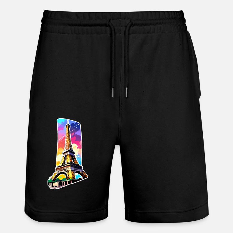 Eiffel tower #6 - Stanley/Stella Trainer Unisex Organic Jogging Shorts - black