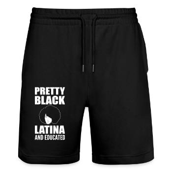 Afro Latina - Short de jogging bio TRAINER Stanley/Stella unisexe - noir - Devant - Nik (191cm) & Marisol (170cm)