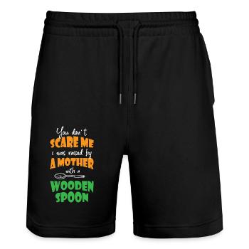 You Don t Scare Me Quote - Stanley/Stella Unisex Bio Joggingshorts Trainer  - Schwarz - Vorne - Nik (191cm) & Marisol (170cm)