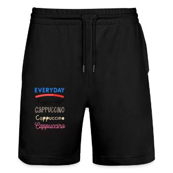 Cappuccino de tous les jours - Short de jogging bio TRAINER Stanley/Stella unisexe - noir - Devant - Nik (191cm) & Marisol (170cm)