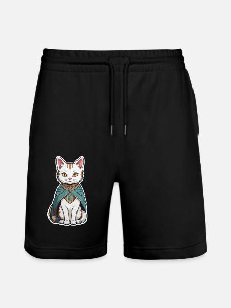 Cat Wizard - Stanley/Stella Trainer Unisex Organic Jogging Shorts - black