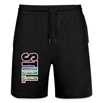 STILL ILL – pastel lettering with character - Stanley/Stella Trainer Unisex Organic Jogging Shorts - black - Front - Nik (191cm) & Marisol (170cm)