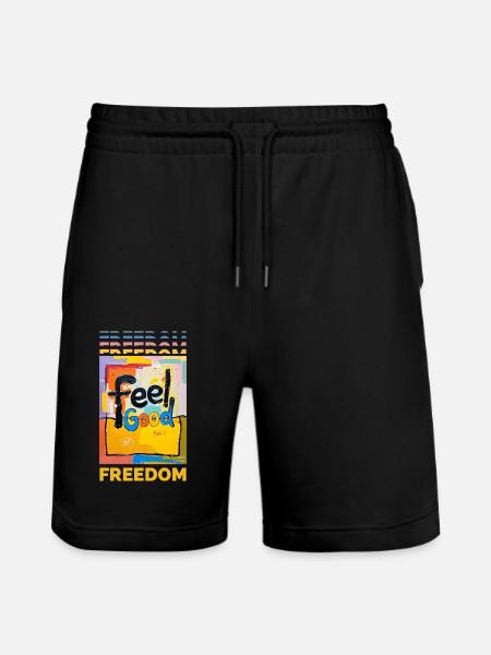 Freedom feel good freedom - Stanley/Stella Trainer Unisex Organic Jogging Shorts - black