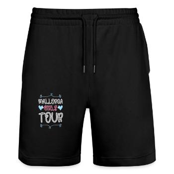 Mallorca Girls Tour Heart - Stanley/Stella Trainer Unisex Organic Jogging Shorts - black - Front - Nik (191cm) & Marisol (170cm)