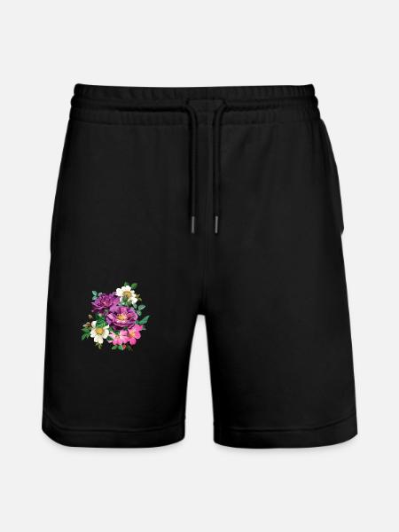 Roses - Stanley/Stella Unisex Bio Joggingshorts Trainer - Schwarz