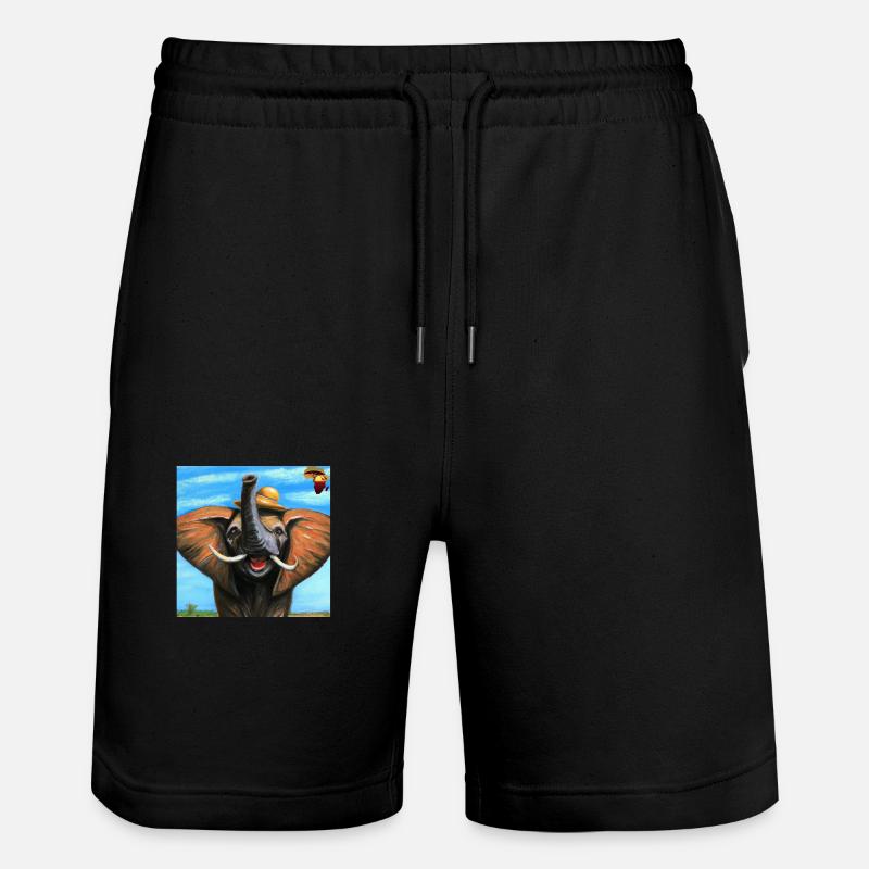 L’éléphant comme peinture à l’huile - Short de jogging bio TRAINER Stanley/Stella unisexe - noir