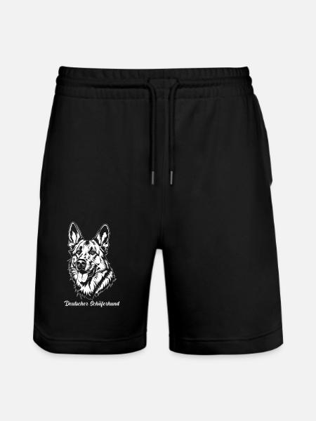 Dog German Shepherd - Stanley/Stella Trainer Unisex Organic Jogging Shorts - black