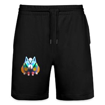 Jelly cat - Stanley/Stella Trainer Unisex Organic Jogging Shorts - black - Front - Nik (191cm) & Marisol (170cm)