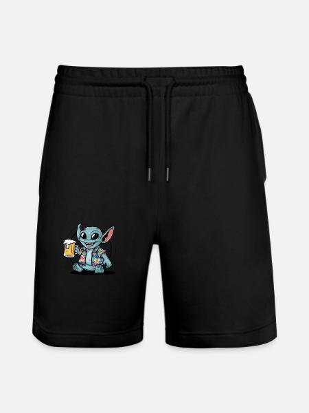 Alien Beer Gift - Stanley/Stella Trainer Unisex Organic Jogging Shorts - black