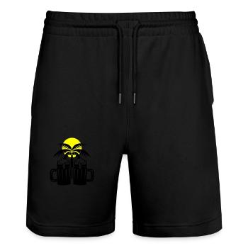 Beer Beach Palm Trees Island - Stanley/Stella Trainer Unisex Organic Jogging Shorts - black - Front - Nik (191cm) & Marisol (170cm)