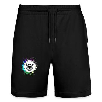 Bart symbol - Stanley/Stella Unisex Bio Joggingshorts Trainer  - Schwarz - Vorne - Nik (191cm) & Marisol (170cm)