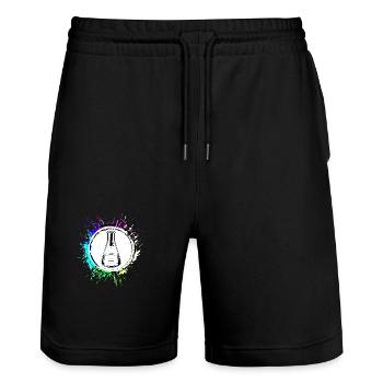 Test Tube Chemistry - Stanley/Stella Trainer Unisex Organic Jogging Shorts - black - Front - Nik (191cm) & Marisol (170cm)