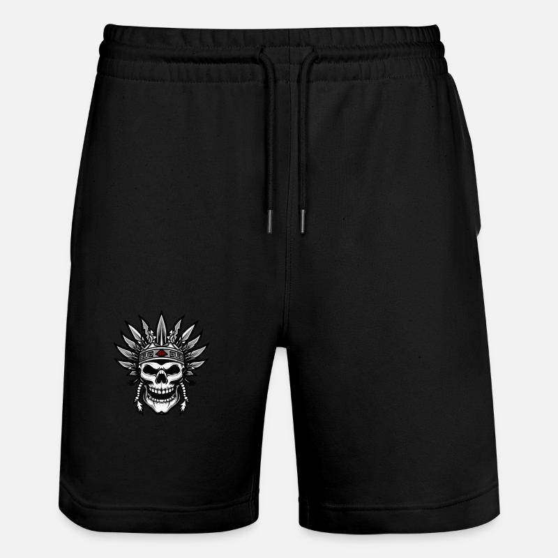 Chef Apache Skull Indien - Short de jogging bio TRAINER Stanley/Stella unisexe - noir