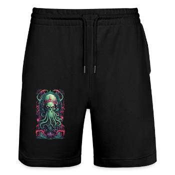 Demons King Underworld Gothic Occult Design - Stanley/Stella Trainer Unisex Organic Jogging Shorts - black - Front - Nik (191cm) & Marisol (170cm)