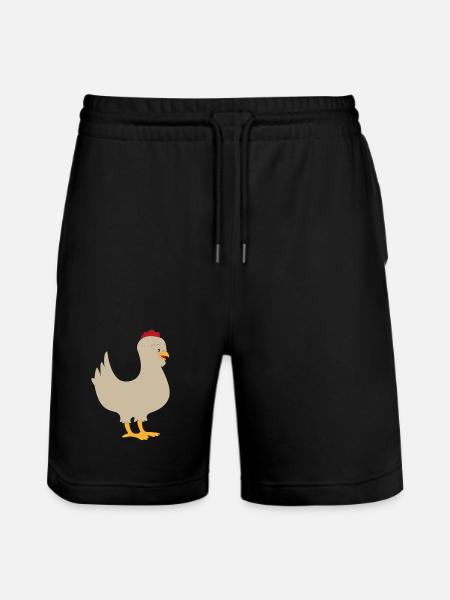 chicken - Stanley/Stella Trainer Unisex Organic Jogging Shorts - black
