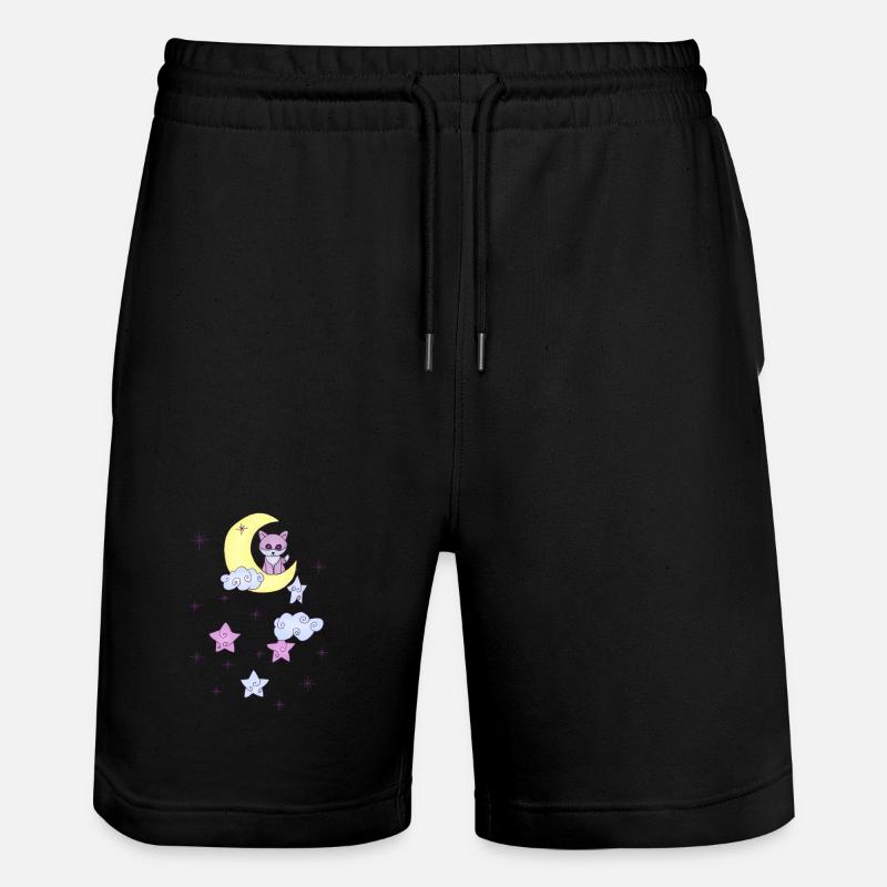 Fuchs im Mond - Stanley/Stella Unisex Bio Joggingshorts Trainer  - Schwarz