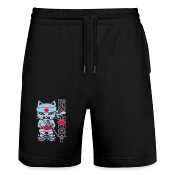 Chat mouraï flex - Stanley/Stella Unisex Bio Joggingshorts Trainer  - Schwarz - Vorne - Nik (191cm) & Marisol (170cm)