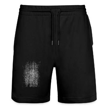 Datenregen-Muster - Stanley/Stella Unisex Bio Joggingshorts Trainer  - Schwarz - Vorne - Nik (191cm) & Marisol (170cm)