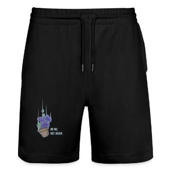 Thoughts of a falling bowl of petunias - Stanley/Stella Trainer Unisex Organic Jogging Shorts - black - Front - Nik (191cm) & Marisol (170cm)