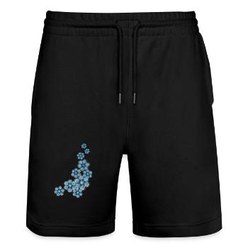snowflakes - Stanley/Stella Trainer Unisex Organic Jogging Shorts - black - Front - Nik (191cm) & Marisol (170cm)