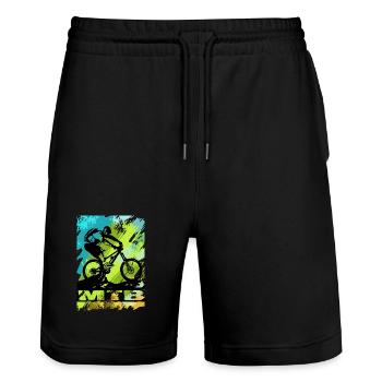 MTB Bike - Stanley/Stella Unisex Bio Joggingshorts Trainer  - Schwarz - Vorne - Nik (191cm) & Marisol (170cm)
