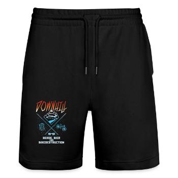 downhill - Stanley/Stella Unisex Bio Joggingshorts Trainer  - Schwarz - Vorne - Nik (191cm) & Marisol (170cm)