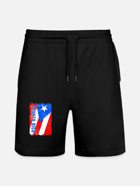 Puerto Rico flag - Stanley/Stella Trainer Unisex Organic Jogging Shorts - black